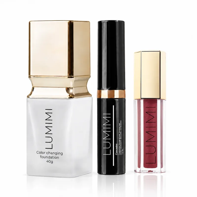 Make-up měnící odstín + Univerzální korektor + Lesk na rty