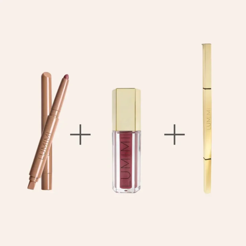 Lip liner + Lip gloss + Eyebrow pencil lumimicosmetics.com